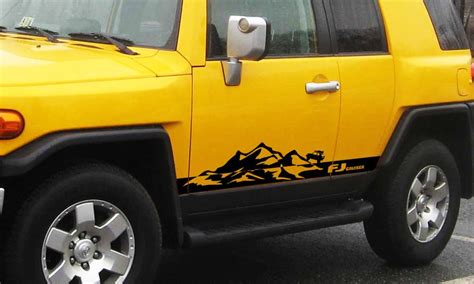 Toyota FJ Cruiser Mountains Side Trim Strobe Stripes Vinyl Decal