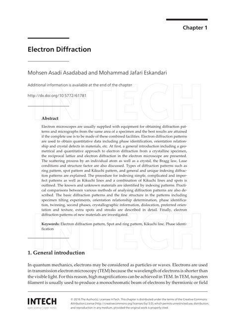 (PDF) Electron Diffraction