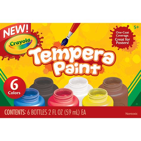 Buy Crayola Tempera Paint Set In Classic Colors 6 Count Craft