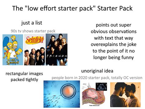 The Low Effort Starter Pack Starter Pack R Starterpacks