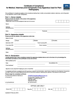 Fillable Online Certificate Of Compliance For Dental X Ray Apparatus