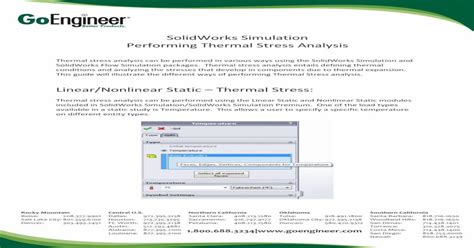 Solidworks Simulation Performing Thermal Stress Stresssolidworks