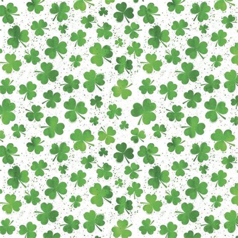 Watercolor Cloverleaf Fabric St Patricks Day Wallpaper Valentines