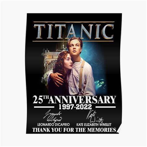 Póster Titanic Movie 25th Anniversary 1997 2022 Kate Winslet Leonardo