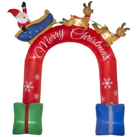 The Holiday Aisle® Christmas Arch With Santa Claus Riding A Sled