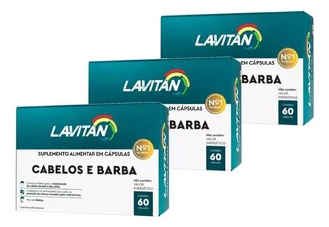 Lavitan Cabelo E Barba É Bom - Kit Com 3 Lavitan Cabelo E Barba 60 Capsulas Cada Cimed | Frete grátis