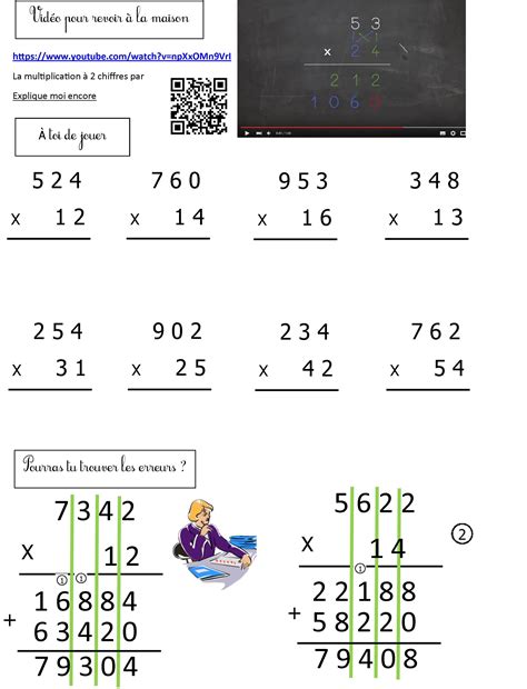 multiplication posée 2 chiffres ce2