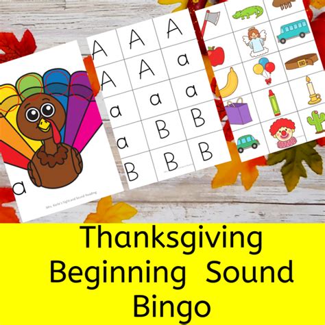 Beginning Sound Turkey Bingo And Other Thanksgiving Game Ideas Mrs