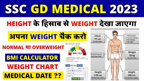 SSC GD Medical Date 2023 SSC GD Medical Weight Chart Details SSC GD