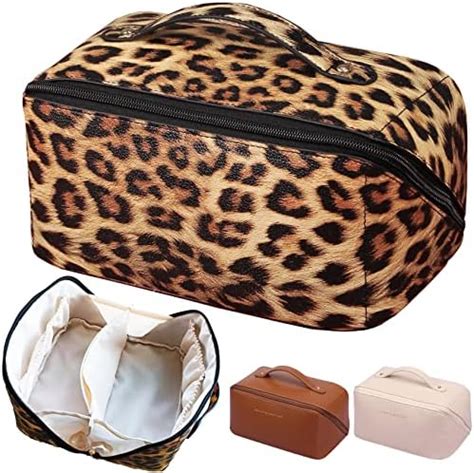 Amazon Pieces Leopard Print Cosmetic Bag Set Cheetah Toiletry