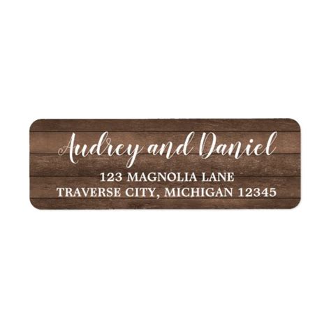 Rustic Wood Wedding Address Label | Zazzle.com