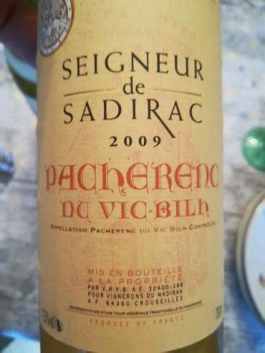 Vignerons Du Madiran Seigneur De Sadirac Pacherenc Du Vic Bilh Vivino