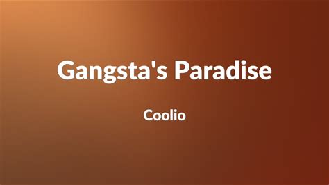 Coolio Gangsta S Paradise Feat L V Lyrics Youtube