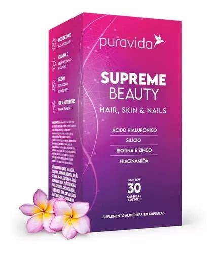 Suplemento en cápsulas Puravida Hair Skin Nails SUPREME BEAUTY ácido