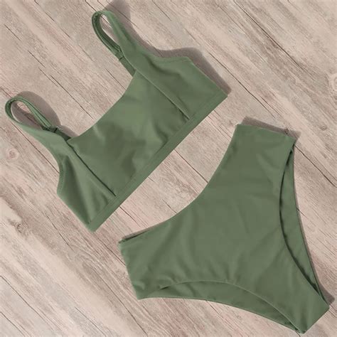 Olive Green Bikini Women S Fashion Swimwear Bikinis Swimsuits On