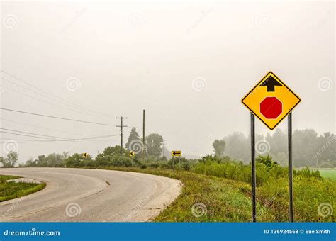 Icons For Arrows And A Stop Sign Ahead Stock Photo Image Of Sign