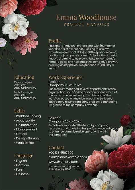 Floral Resume Templates