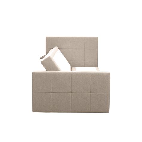 Boxspring Met Opbergruimte En Voetbord Liv Geblokt Beige X Cm