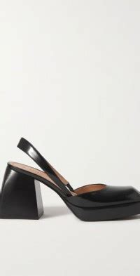 Nodaleto Bulla Jones Glossed Leather Slingback Platform Pumps