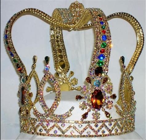 The Royal Stanislaus Crown King Full Mens Rhinestone Aurora Borealis