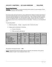 In Class Exercise Ch Solution Pdf Acg Chapter In Class