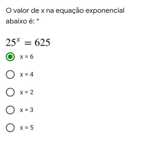 O Valor De X Na Equação Exponencial Abaixo é Br