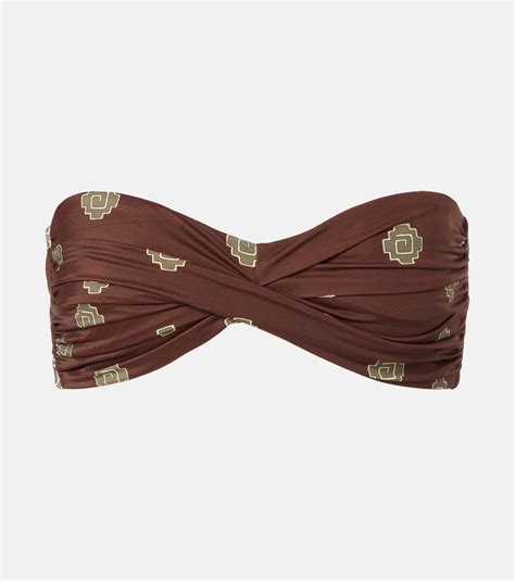 Sea Sprite Printed Bikini Top In Brown Johanna Ortiz Mytheresa