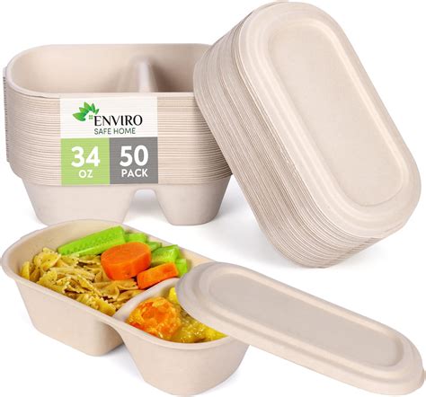 Enviro Safe Home Compostable Meal Prep Containers Pack Oz