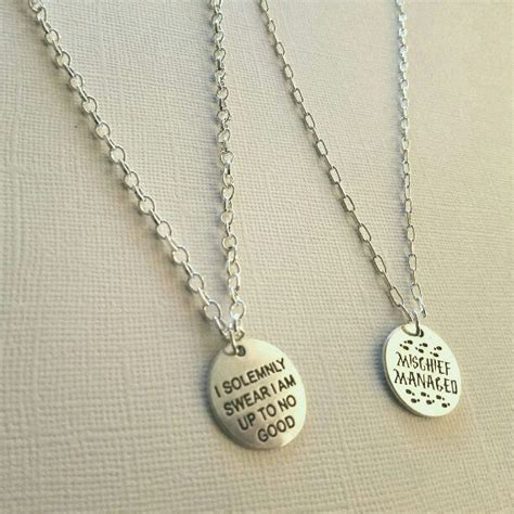 Harry Potter Best Friends Necklace Set I Solemnly Swear I Am Up To No