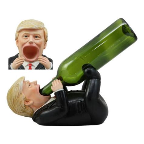 Golden Hair Donald Trump Wine Bottle Holder Figurine White House US President - Walmart.com ...