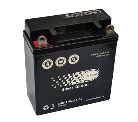 AGM Batterie 6V 11Ah Vlies Wartungsfrei S51 SR50 Simso Shop