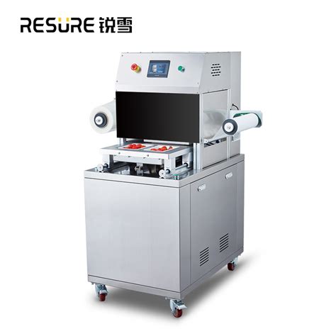 Cooked Food Map Tray Sealing Machine With Nitrogen Filling Resure