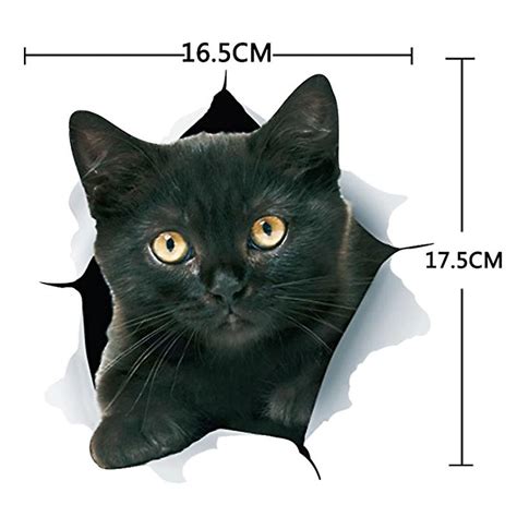 D Cat Stickers Pack Black Cat Wall Decals Cat Lover Gifts