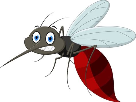 Dibujos Animados De Mosquito Enojado Vector Premium