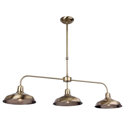 Firstlight Lounge Three Light Pendant In Antique Brass Fitting And Style From Dusk Lighting Uk