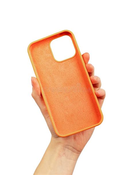 Hand Holding Plastic Phone Case, Isolated on White Stock Photo - Image ...