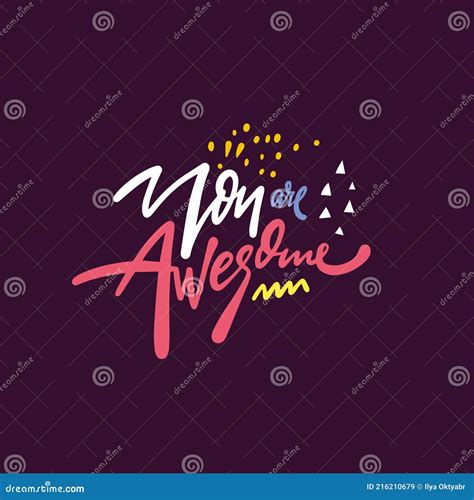 You Are Awesome Hand Drawn Colorful Calligraphy Phrase Vector