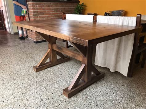 Mesa De Comedor Madera Maciza Rustica En Mercado Libre