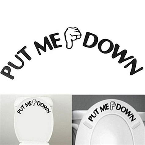 Grappig Put Me Down Toilet Seat Sticker Teken Geba Grandado