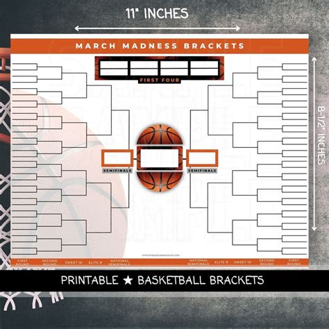 March Madness Printable Brackets Ncaa Brackets Template PDF Basketball ...