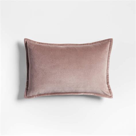 Organic Washed Cotton Velvet 18 X12 Moody Mauve Throw Pillow Cover