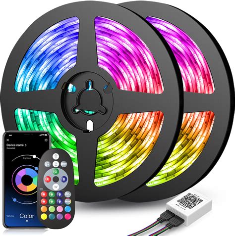 Mexllex LED Strip Lights 30M 2X15M Music Sync Color Changing RGB