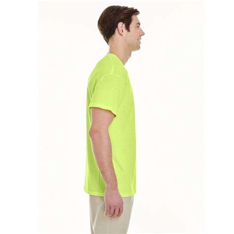 Gildan Mens Safety Green Heavy Cotton 5 3 Oz Pocket T Shirt