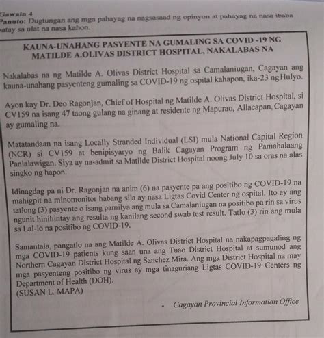 1 Sa Aking Palagay 2 Naniniwala Ako Na3 Sumasang Ayon Ako Sa Ulat Pero4