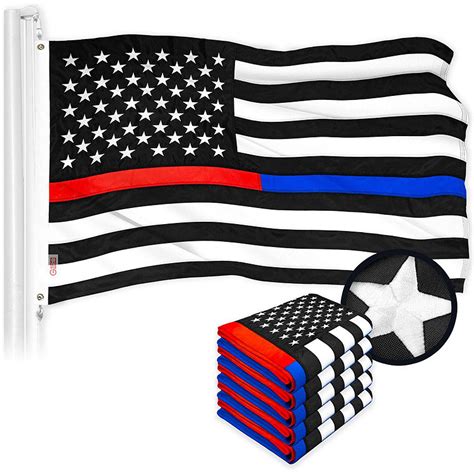 G128 Thin Blue And Red Line State Flag 3x5ft 5 Pack Embroidered Polyester Oriental Trading