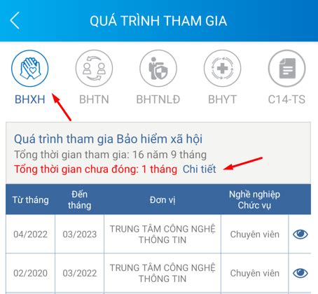 Cách xem thời gian chưa đóng BHXH bảo hiểm thất nghiệp trên app VssID