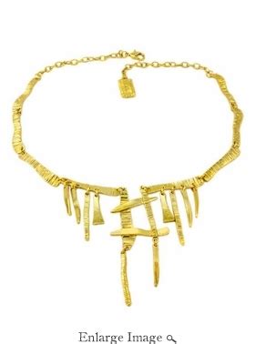 Designer Karine Sultan S Karat Plated Spiked Textured Gold Statement