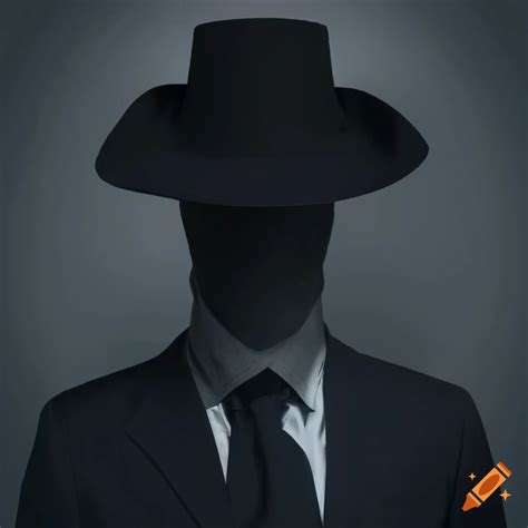 Mysterious Man Wearing A Black Hat And Suit In A Shadowy Background On