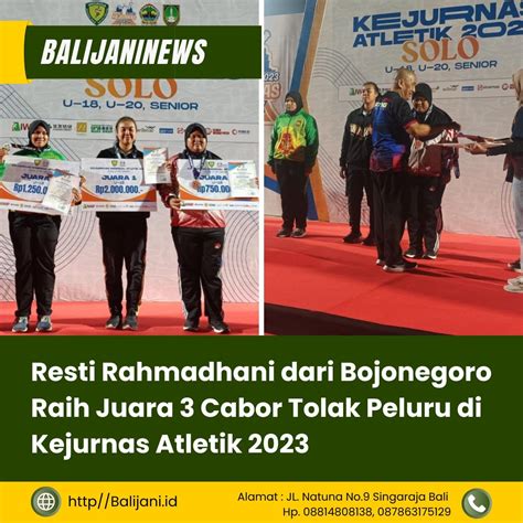 Resti Rahmadhani Dari Bojonegoro Raih Juara 3 Cabor Tolak Peluru Di