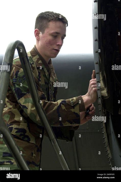 Us Air Force Airman First Class Christopher Duncan An Aircraft Engine